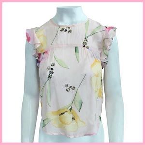 REFORMATION | Tea Party Blush Floral Blouse